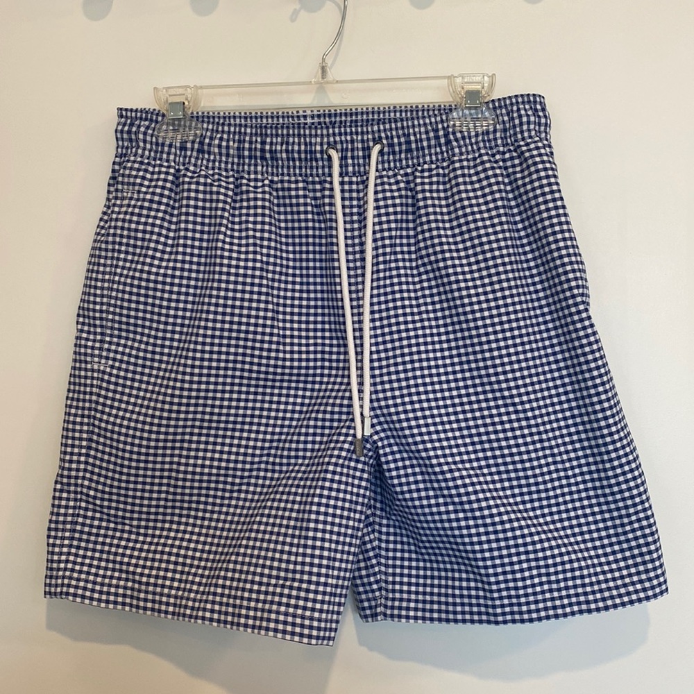 Brooks Brothers Blue and White Checkered, Size Medium